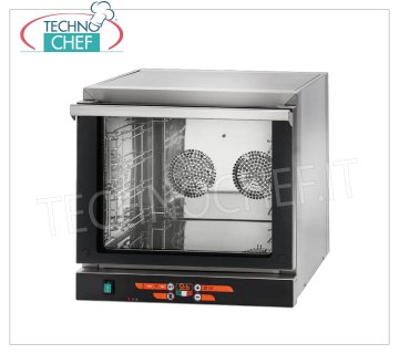 TECNODOM - Forno Convezione Elettrico per 4 Teglie/Griglie da cm 43,5x35, Comandi Digitali, mod.NERONE EKO 4 DIG, V. 220/1, Kw 3,15 FORNO CONVEZIONE ELETTRICO, capacità 4 TEGLIE da mm 435x350 o mm 433x322 (escluse), COMANDI DIGITALI, V.230/1, Kw.3,15, Peso 33 Kg, dim.mm.589x660x580h