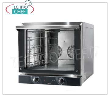 TECNODOM - Forno Convezione Elettrico per 4 Teglie/Griglie cm 43,5x35,0, Comandi Meccanici, mod. NERONE EKO 4 MEC FORNO CONVEZIONE ELETTRICO Ventilato per GASTRONOMIA, capacità 4 TEGLIE da mm 435x350 (escluse), COMANDI MANUALI, V.230/1, Kw.3,15, Peso 33 Kg, dim.mm.589x660x580h