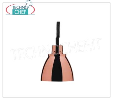 TECHNOCHEF - Lampada riscaldante ad infrarossi in rame, Mod.NR25 LAMPADA RISCALDANTE regolabile in altezza, portalampada in RAME diametro 225 mm., luce ROSSA, V.230/1, W.250, Peso 1,25 Kg.