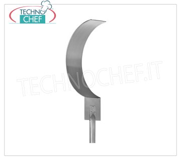 TECHNOCHEF - Pala per Brace, Mod.2762 Pala ricurva sposta brace in acciaio inox 18/10, lunghezza manico mt.1,50.