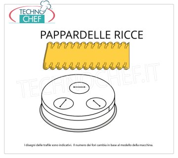 FIMAR - TRAFILA PAPPARDELLE RICCE in LEGA OTTONE-BRONZO Trafila per pappardelle ricce in lega di ottone-bronzo 16 mm, per mod.MPF2.5N/MPF4N e mod.PF25E/PF40E.