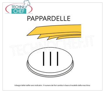 Technochef - TRAFILA PAPPARDELLE in LEGA OTTONE-BRONZO Trafila per pappardelle in lega di ottone-bronzo 16 mm, per mod.MPF8N