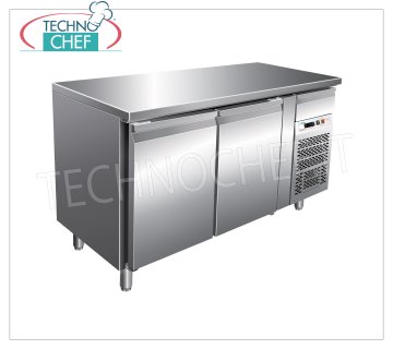 Forcar - Tavolo Refrigerato 2 Porte, Temp.+2°/+8°C, lt.390, Ventilato, Classe B, mod.G-PA2100TN Tavolo Refrigerato 2 Porte con cassetto neutro, Professionale, Pasticceria Teglie mm 600x400, capacità 390 litri, temperatura +2°/+8°C, refrigerazione ventilata, ECOLOGICO in Classe B, Gas R290, V.230/1, Kw.0,26, Peso 140 Kg, dim.mm.1510x800x860h