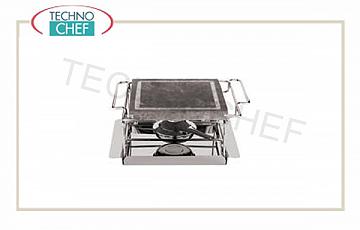 Piastre di cottura e mantenimento in pietra lavica-ollare Barbecue Da Tavolo 1 Fuoco Pietra Ollare Inox Cm 17X20X12