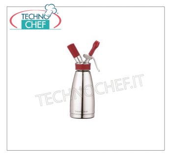 Sifone TERMICO Inox a Doppia Parete, Multiuso, dal Lt  0,5 -- cod. 41455T55 Sifone TERMICO Inox a Doppia Parete Multiuso da  Lt 0,50 -- linea THERMO  WHIP , adatto per Preparazioni Cade e Fredde