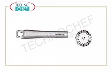 Serie 48278 con manico inox Rotella taglia pasta ondulata, inox 18/10, diametro cm 4, lunga cm 19,5, manico inox