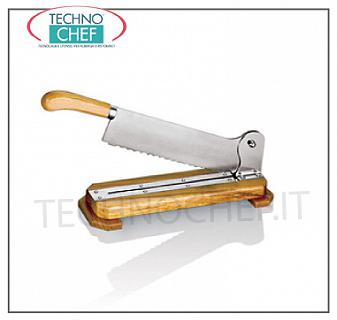 Technochef - Tagliapane manuale Affettapane-Tagliapane manuale su base in legno , Peso 2,1 Kg, dim. mm. 410x150x100h
