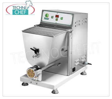 FIMAR -MACCHINA per PASTA FRESCA ESTRUSA Professionale, Vasca da 3,5 Kg - mod.PF40E Macchina per pasta fresca con bocca di estrusione raffreddata ad acqua, capacità vasca 3,5 Kg, resa oraria 13 Kg/h,completa di TAGLIAPASTA, V.400/3+N, Kw.0,75, Peso 35 Kg, dim.mm.307x594x525h