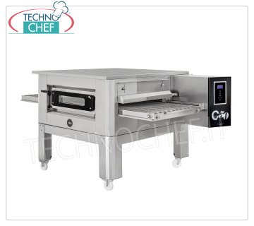 TECHNOCHEF - Forno Pizza Tunnel a Gas con Nastro da 500 mm, completo di supporto, Mod.TUNNELC/50GAS Forno pizza tunnel a gas con nastro in maglia inox largo 500 mm, cottura ventilata, resa 32 pizze/ora max, completo di supporto base, Potenza Termica Kw 20,1, V.230/1, Peso lordo Kg 338, dim.mm.1860x1200x500h