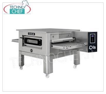 TECHNOCHEF - Forno Pizza Tunnel a Gas con Nastro da 650 mm, completo di supporto, Mod.TUNNELC/65GAS Forno pizza tunnel a gas con nastro in maglia inox largo 650 mm, cottura ventilata, resa 85 pizze/ora max, completo di supporto base, Potenza Termica Kw 22,6, Peso lordo Kg 387, dim.mm.2070x1375x560h