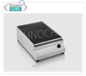 TECHNOCHEF - Piano Cottura/Fry Top Elettrico con Piastra in Vetroceramica, mod.PFT.A.G1-V PIANO COTTURA/FRY TOP in VETROCERAMICA, ELETTRICO da tavolo, 1 ZONA di COTTURA da 2,5 kw, TEMPERATURA REGOLABILE da 50° a 400°C, V 230/1, Kw 2,5, dimensioni mm 400x630x200h