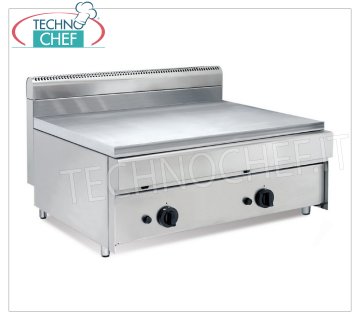 Technochef - Cuocipiada a GAS da BANCO, con 2 ZONE COTTURA con COMANDI INDIPENDENTI CUOCIPIADA a GAS PROFESSIONALE da BANCO, con piastra da mm.800x590, 2 ZONE COTTURA con COMANDI INDIPENDENTI, potenza termica Kw.14,00, Peso 76 Kg, dim.mm.800x700x500h