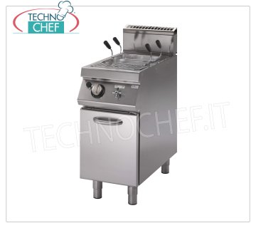 Technochef - CUOCIPASTA a GAS su MOBILE, 1 Vasca da lt.26, mod.PK70/40CPGS Cuocipasta a Gas su mobile, Linea 700, 1 vasca inox da lt.26, potenza termica Kw.9,5, Peso 72 Kg, dimensioni mm 400x730x870h