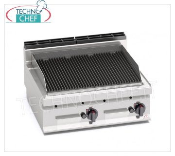 TECHNOCHEF - GRIGLIA PIETRALAVICA a GAS, DOPPIO modulo TOP, Mod.PLG80B/G GRIGLIA PIETRA LAVICA a GAS, BERTOS, Linea MACROS 700, Serie COMFORT POWER, DOPPIO modulo TOP con ZONA COTTURA da mm 700x515, potenza termica Kw.13,8, Peso 68 Kg, dim.mm.800x700x290h