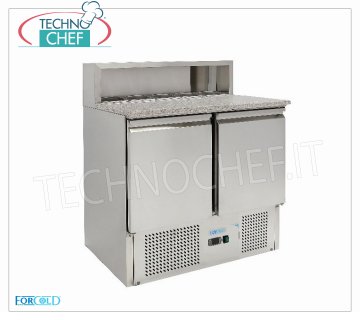 Saladette Refrigerata  2 Porte, piano in Granito con vano 5 Bacinelle GN 1/6, mod. G-PS900-FC
