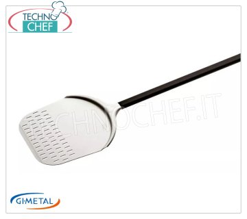 Gi.Metal - Pala pizza rettangolare forata in alluminio, Linea Alice, lunghezza manico cm 150 Pala pizza rettangolare forata in alluminio, Linea Alice, leggera, scorrevole e resistente, dim.mm 330x330, lunghezza manico 1500 mm.