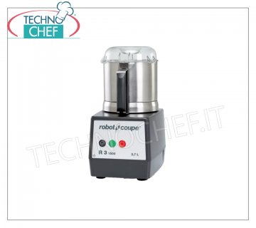 Cutter da tavolo R3-1500, capacità vasca lt 3,7, Marca ROBOT COUPE, professionale CUTTER da tavolo R3-1500, Marca ROBOT COUPE, con VASCA smontabile in ACCIAIO INOX da litri 3,7, Velocità 1.500 giri/minuto, V. 230/1, Kw 0,65, Peso 10 Kg, dimensioni mm 210x320x400h