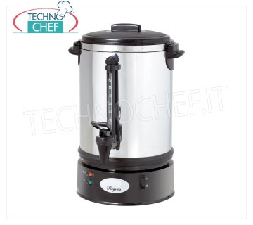 Technochef - MACCHINA per CAFFE' AMERICANO da lt.15, Mod.REG9 Macchina per caffe' americano in acciaio inox, capacità lt.15, volume max:90 tazze, V.230/1, Kw.0,16, Peso 4,5 Kg, diametro mm 270x460h.