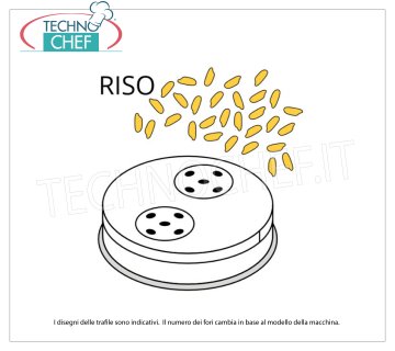 Technochef - TRAFILA RISO in LEGA OTTONE-BRONZO Trafila per riso in lega di ottone-bronzo 77 mm, per mod.MPF1.5N