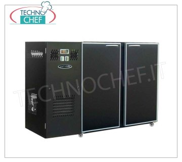 Banco frigo bar 2 porte, Ventilato, in Skinplate Nero