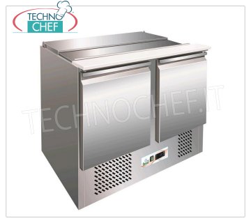 Saladette Refrigerata 2 Porte predisposta  per  3 Baccinelle GN 1/1, mod. G-S902 Saladette refrigerata a 2 PORTE, Marca FORCAR, capacità n. 3 bacinelle GN 1/1, temp. +2° +8°C, V 230/1, Kw.0,175, Peso 80 Kg, dim.mm.1045x700x850h