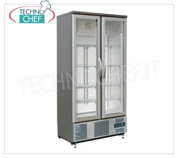 Forcar - Vetrina Frigo per BIBITE, 2 Porte, lt.490, Statico, Temp.+2°/+8°C, Classe C, mod.G-SC500GSS Armadio Frigorifero per Bibite-Bevande Professionale, 2 porte vetro, lt.490, Temp.+2°/+8°C, Statico, Gas R600a, Classe C, illuminazione a led, V.230/1, Kw.0,25, Peso 125 Kg, dim.mm.920x520x1880h