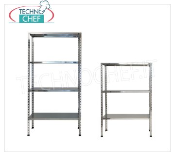 Scaffali Componibili Inox 304, Ripiani Lisci, Montaggio a Bullone 