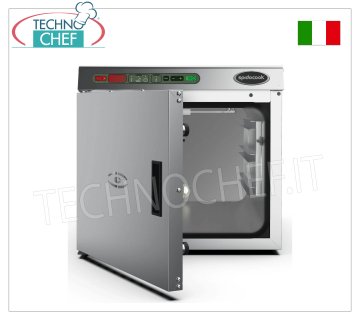 SPIDOCOOK - Forno Elettrico a Bassa Temperatura e Mantenimento CALDOLUX, Mod.SCH030 Forno elettrico per cotture a bassa temperatura e mantenimento di cibi cotti, Linea CALDOLUX, capacità 3 Teglie GN 1/1 (escluse), pannello di controllo digitale, completo di sonda al cuore, V.230/, Kw.0,76, Peso 25 Kg, dim.mm.436x645x409h