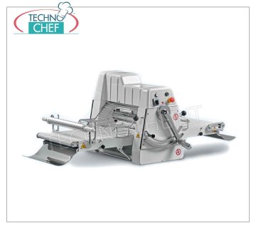 SFOGLIATRICE  per Pasticceria, con  NASTRI  da cm  71x50 dotati di Raccogli Sfoglia, mod. SF-B500-71 Sfogliatrice Professionale per Pasticceria da Banco con NASTRI-TAPPETI da mm 710x500 dotati SOTTOPIANO per FARINA e RACCOGLI SFOGLIA, Rulli di  LAMINAZIONE da mm. 500 con  Apertura  da: 0 a 35 mm, Peso Kg 117, kw 0,75, dim. aperta mm. 1800x880x650h