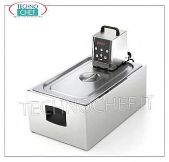 Bacinella Gastro-Norm in acciaio inox con coperchio Bacinella Gastro-Norm 1/1 in acciaio inox con coperchio dotato di pratiche maniglie per il trasporto, capacità 27 litri, Peso 7,7  Kg,dim. mm. 565x360x230h