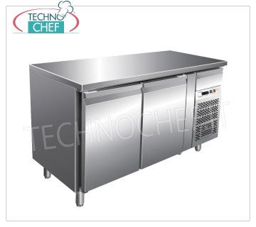 Forcar - Tavolo Frigor 2 Porte, Temp.-2°/+8°C, lt.228, Ventilato, Classe B, mod.G-SNACK2100TN