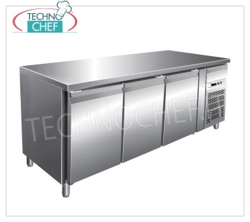 Forcar - Tavolo Frigor 3 Porte, Temp.-2°/+8°C, lt.339, Ventilato, Classe B, mod.G-SNACK3100TN