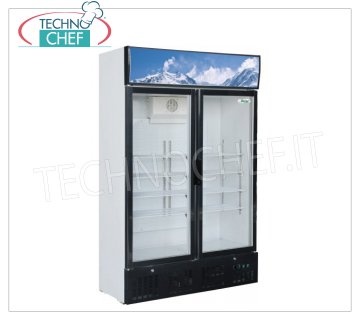 Forcar- Vetrina Frigo per Bibite, 2 porte, lt.620, Statico, Temp.+2°/+8°C, Classe C, mod.G-SNACK638L2TNG Armadio Frigorifero per Bibite-Bevande, Professionale,  2 porte vetro, lt.620, Temp.+2°/+8°C, Statico, Gas R600a, Classe C, V.230/1, Kw.0,25, Peso 130 Kg, dim.mm.1198x530x1880h