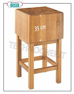 Ceppi Macelleria in legno di Acacia Spessore cm 35 con Piedistallo Ceppo Carne Macelleria in legno con piedistallo