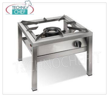 Technochef - Fornello a gas professionale da pavimento, 1 fuoco da Kw.20, mod.SP6050LMIR