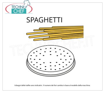 Technochef - TRAFILA SPAGHETTI in LEGA OTTONE-BRONZO Trafila per spaghetti in lega di ottone-bronzo Ø 2 mm, per mod.MPF2.5N/MPF4N e mod.PF25E/PF40E.