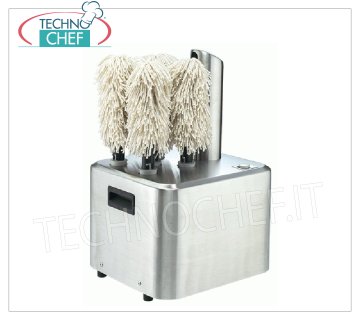 Technochef - ASCIUGA BICCHIERI a 5 SPAZZOLE ROTANTI, Produttività 350 bicchieri/h, Mod.SPEEDYGLASS Asciuga bicchieri professionale a 5 spazzole rotanti, produtticità max 350 bicchieri/h, V.230/1, Kw.1,35, Peso 15,5 Kg, dim.mm.325x300x500h