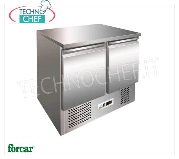 Forcar - Tavolo Congelante-Freezer 2 Porte, lt.240, Temp. -12°/-18°C, Classe D, GAS R290, mod.G-SS45BT Tavolo congelante-Freezer 2 porte, Professionale, capacità lt.240, temp. -12°/-18°C, Gastronorm 1/1, con Ventola per Uniformare la Temperatura, ECOLOGICO in Classe D, Gas 290, V.230/1, Kw.0,26, Peso 86 Kg,dim.mm.943x700x850h