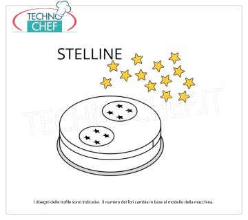 Technochef - TRAFILA STELLINE in LEGA OTTONE-BRONZO Trafila per stelline in lega di ottone-bronzo 5 mm, per mod.MPF8N