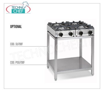 Technochef - Supporto Inox, mod.SU700F Supporto in acciaio inox per posizionare n°2 fornelli serie BIG7002F