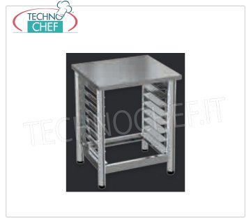 Supporto base con 8 coppie guide per Griglie e Teglie GN 1/1  (mm 530x325), dim.mm.610x680x850h