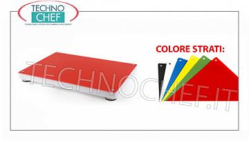 Technochef  - Taglieri in polietilene con 6 Strati Colorati Intercambiabili TAGLIERE con BASE in POLIETILENE di SPESSORE 22 mm, con 6 STRATI COLORATI INTERCAMBIABILI, serie PROFBOARD, con PIEDINI in gomma ANTISCIVOLO, BORCHIE INOX per incastro ricambi, dim.mm.280x280