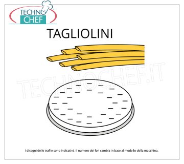 Technochef - TRAFILA TAGLIOLINI in LEGA OTTONE-BRONZO Trafila per tagliolini in lega di ottone-bronzo 3 mm, per mod.MPF1.5N