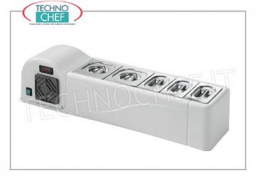 Vetrina refrigerata in ABS da banco, lunga mm 990x245 Vetrina refrigerante orizzontale da banco in ABS/plastica bianca, senza protezione,  temperatura d'esercizio +2/+10°C, bacinelle escluse, V.230/1, Kw.0,07, Peso 18 Kg, dim.mm.990x245x235h