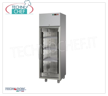 TECNODOM - Armadio Congelatore-Freezer 1 porta vetro, lt.400,temperatura negativa Armadio Congelatore-Freezer 1 porta vetro, Marca TECNODOM, con struttura in acciaio inox, capacità lt.400, bassa temperatura -18°/-22°C, refrigerazione ventilata, V.230/1, Kw.0,65, Peso 90 Kg, dim.mm.600x620x1900h