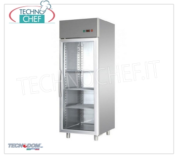 TECNODOM - Armadio Congelatore-Freezer 1 porta vetro, lt.700, temperatura negativa Armadio Congelatore-Freeze 1 porta vetro, Marca TECNODOM, con struttura in acciaio inox, capacità lt.700, bassa temperatura -18°/-22°C, refrigerazione ventilata, Gastro-Norm 2/1, V.230/1, Kw.0,65, Peso 144 Kg, dim.mm.710x800x2030h