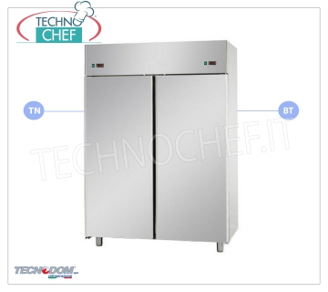 Armadio Frigo-Freezer Combinato Professionale 2 porte, doppia temperatura, lt.1400, Marca TECNODOM Armadio Frigorifero/Congelatore Combinato 2 porte, Marca TECNODOM, struttura in acciaio inox, capacità lt.1400, doppia temperatura 0°/+10°C, -18°/-22°C, refrigerazione ventilata, GN 2/1, V.230/1, Kw.0,385+0,65, Peso 195 Kg, dim.mm.1420x800x2030h