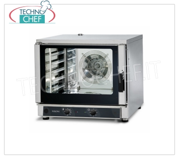 TECNODOM-Forno Convezione  Elettrico 5 Teglie GN 1/1 o cm 60x40, Comandi Meccanici,  mod. NERONE MID 5 MEC. FORNO CONVENZIONE Elettrico Ventilato, Professionale, capacità 5 teglie Gastro-Norm 1/1 o da mm 600x400 (escluse), COMANDI MECCANICI, V.400/3 + N, Kw.6,45, Peso 87 Kg, dim.mm.840x910x750h