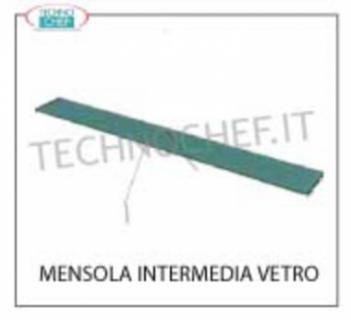 Mensola intermedia in vetro temprato Mensola intermedia in vetro temprato con supporti per mod. SALINA 80 lungo mm 1520