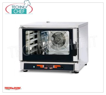 TECNODOM-Forno Convezione-Vapore Elettrico Digitale 4 Teglie GN 1/1 o cm 60x400, mod. NERONE MID 4 DIG. FORNO CONVEZIONE-VAPORE ELETTRICO per GASTRONOMIA e PASTICCERIA, capacità 4 TEGLIE Gastro-Norm 1/1 o mm.600x400 (escluse), COMANDI DIGITALI, 9 progammi di cottura, V.400/3+N, Kw.5,45, Peso 79 Kg, dim.mm.840x910x670h